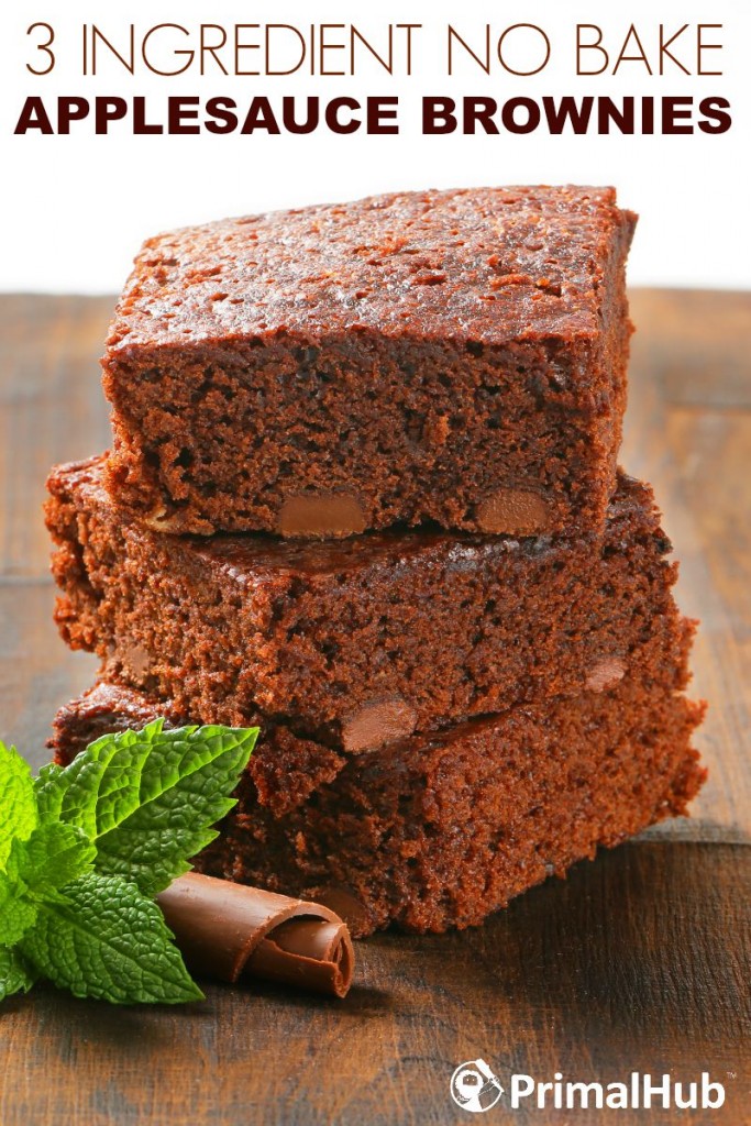 3 Ingredient No Bake Applesauce Brownies Primal Hub